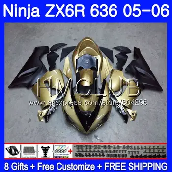 

Body For KAWASAKI champagne gold NINJA ZX-636 ZX 6R 600CC 6 R ZX636 05 06 17HM24 ZX6R 05 06 ZX600 ZX 636 ZX-6R 2005 2006 Fairing