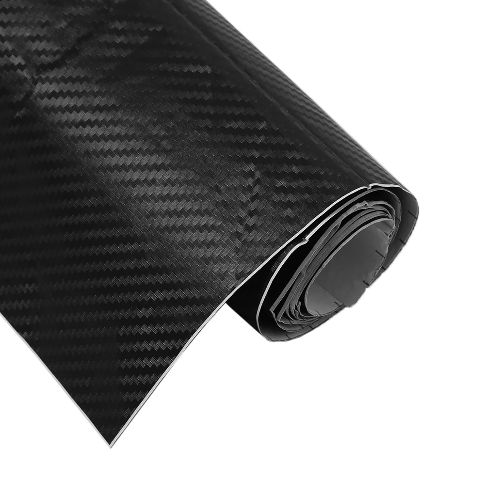 Black 3D Carbon Fiber Vinyl Car DIY Wrap 50/" x 12/" Sheet Roll Film Sticker Decal