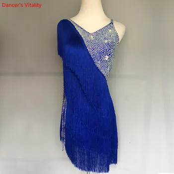 

New Diamond Tassel Latin Dance Competition Dress Sexy Backless Women/Girls Latin Dance Ballroom dance Performance Clothing
