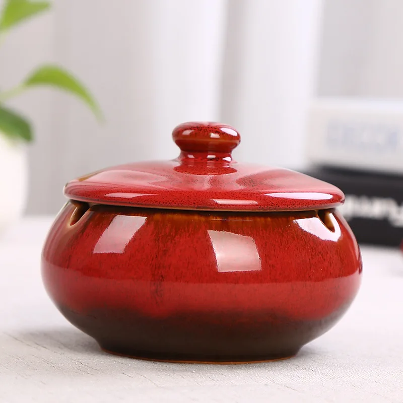 Decorative Oriental Ashtray Smokeless, Large Ceramic Body in 9 Colors