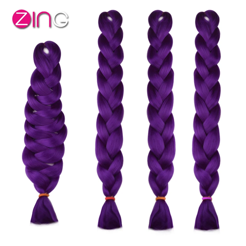 Buy Zing Synthetic Braiding Hair Purple Hair Extension