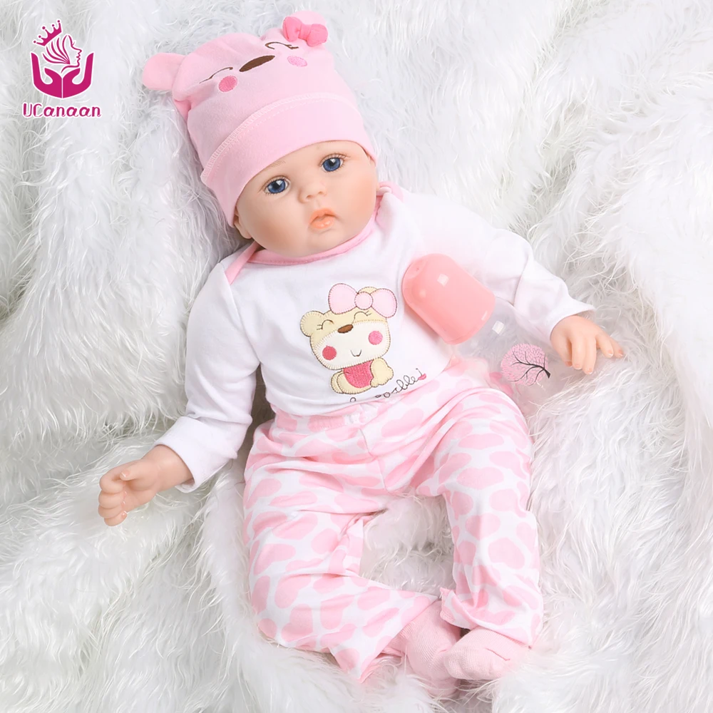 UCanaan/55 см мягкие силиконовые куклы Reborn Baby 22 &quotигрушка для обувь девочек
