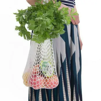 

Fashion Net Pocket Foldable Green Shopping Bag Tote Folding Pouch Portable Handbags Large-capacity Shopping Pack Bags New