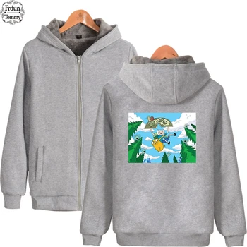 

Adventure Time Fashion Printed Winter Women 2019 Long Sleeve Zipper Hooded Warm Coats Hot Sale Casual Clothes 4XL