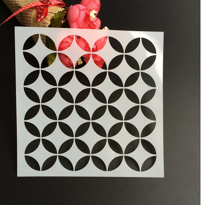 

1Pcs 13*13cm Scapbook Stencil Cake Decorating Tool scrapbooking DIY Decorating Stencil Fondant Pattern Printing Spray Template
