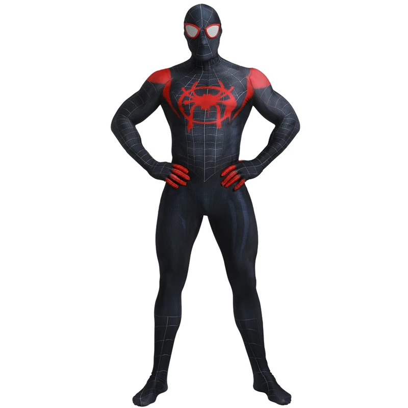 FOGIMOYA Black Miles Morales костюм Человека-паука для взрослого мальчика Человек-паук косплей-костюм супергерой зентай Человек-паук