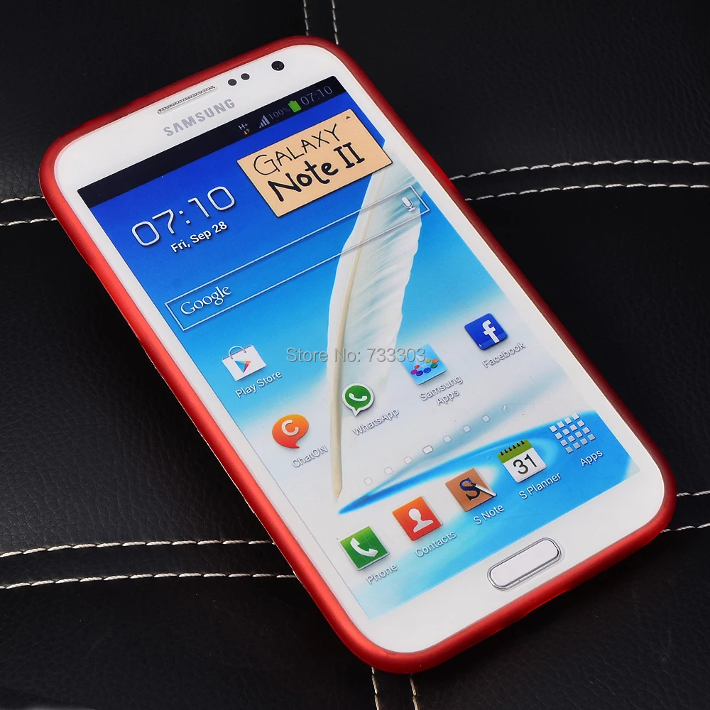 Кожаная задняя крышка и чехол из ТПУ для Samsung Galaxy Note II 2 (N7100) 5 цветов Подключаемая