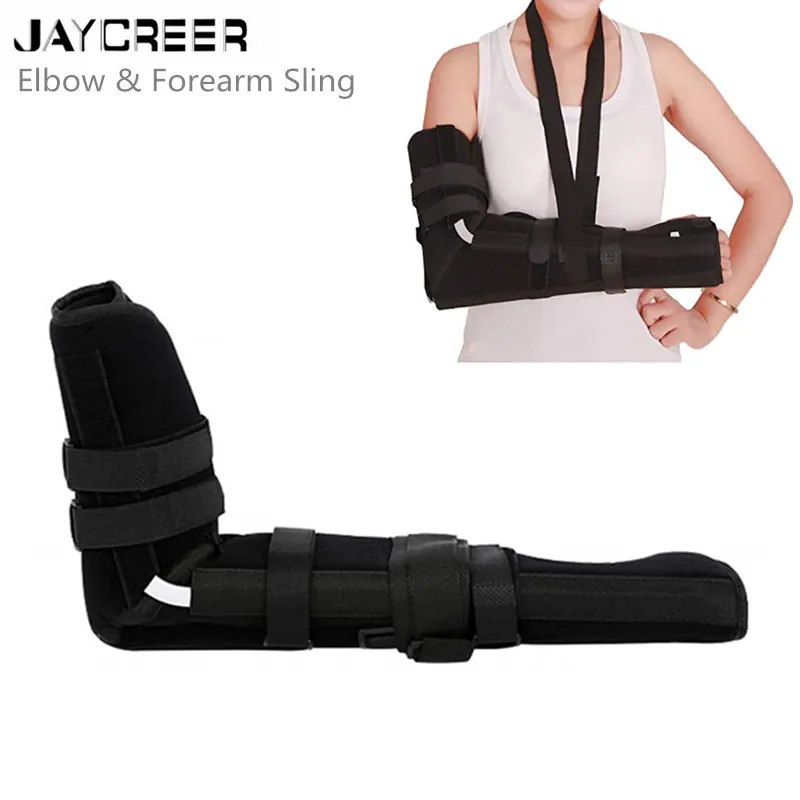 

JayCreer Elbow Sling, Full Arm Brace For Elbow Forearm Post-Surgery Immobilizer & Fracture Splint With Adjustable Straps