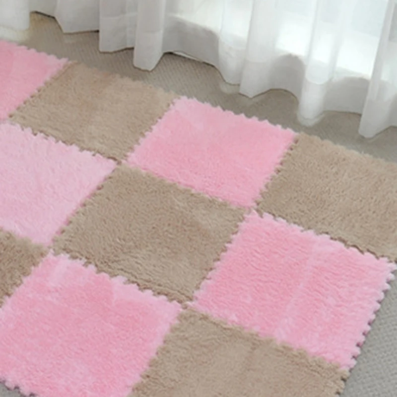 pink and grey foam play mat