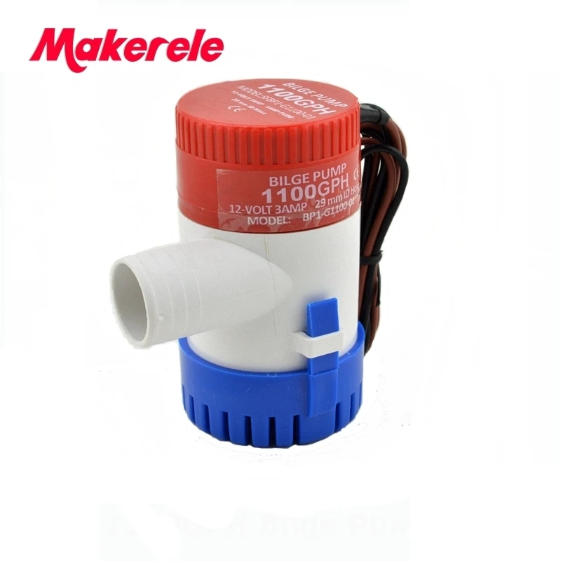 FREE SHIPPING 1100GPH High Flow Submersible Marine Boat Electric Bilge Pump 12V 3A with Bilge Pump Float Switch