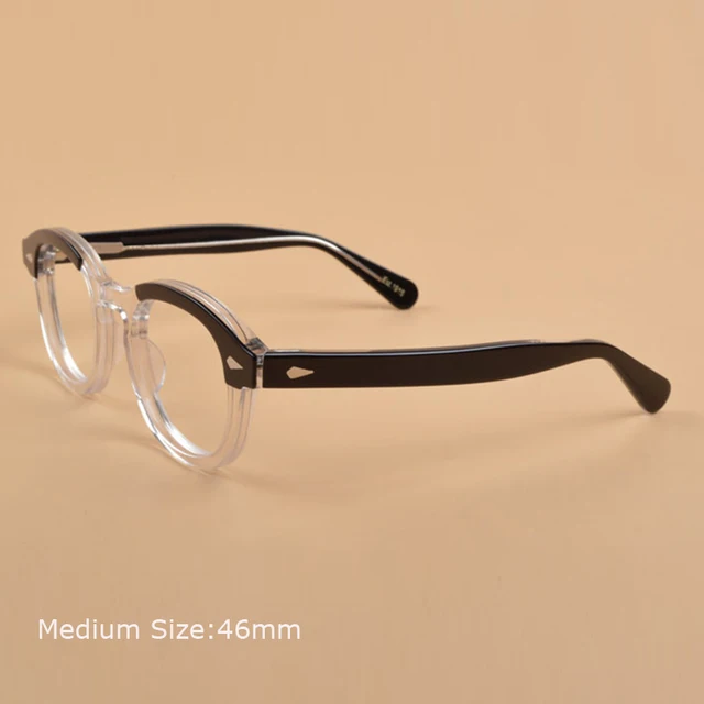 Johnny Depp Optical Spectacle Frame Eyeglasses Men Lemtosh Style With Case&Box Computer Clear Lens Eyeglasses Frame Male YQ550 C1 46mm