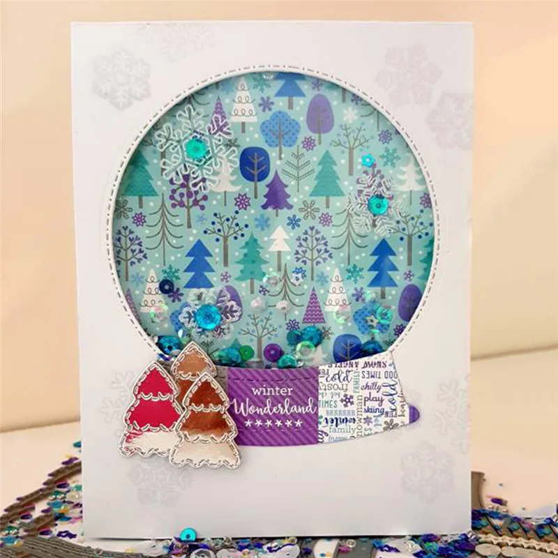 

GJCrafts Shaker Maker Metal Cutting Dies Christmas Winter Dies Scrapbooking New 2019 Snowglobal Die Cuts Card Making Crafts