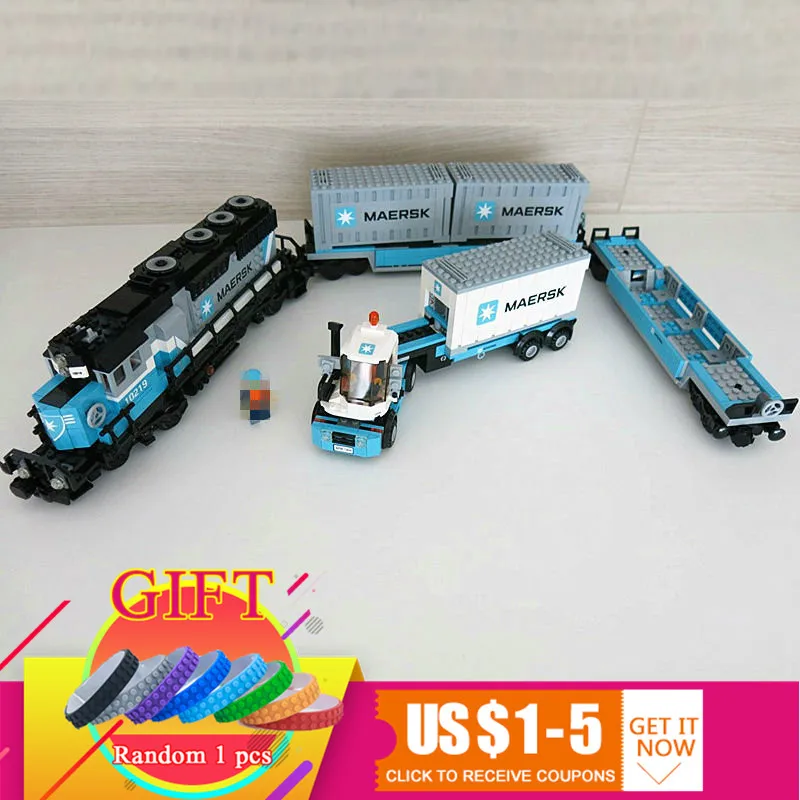 

21006 1234Pcs The Maersk Train Technical Ultimate Series Set compatible with 10219 Building Block toys