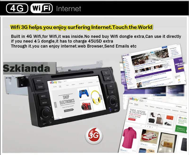 Excellent 4G 7"Android 8.0 Car DVD Player For BMW E46 M3 Radio Stereo GPS Navigation 8 Core Bluetooth 4GWIFI CPU 4GB RAM 32GB ROM Free Map 10 Excellent 4G 7"Android 8.0 Car DVD Player For BMW E46 M3 Radio Stereo GPS Navigation 8 Core Bluetooth 4GWIFI CPU 4GB RAM 32GB ROM Free Map 10