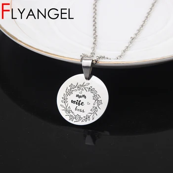 

Creative Mirror Style Necklace Keychain Pendant Engraved Mom Wife Cute Jewelry Stainless Steel Accessories Mother Wife Gifts