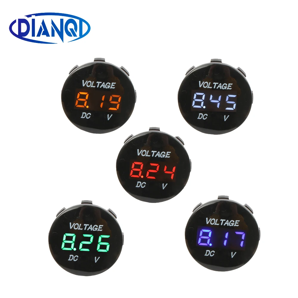 

22mm LED Voltmeter Signal Lights Digital Display Gauge Volt Voltage Meter Indicator Lamp Tester DC 12V-24V Car Motorcycle