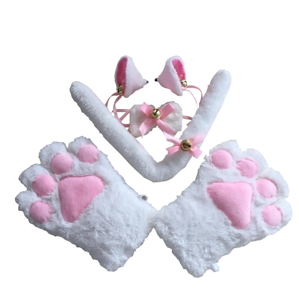 

Cosplay anime lolita uniform props adult uniform game props cat paw tail necklace headdress full set for women Halloween costume