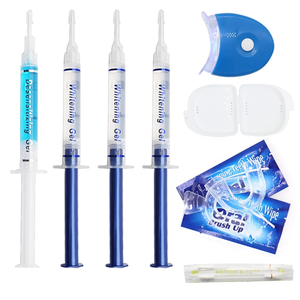 

Professional Teeth Whitening Kit 4 Gel 2 Strips 1 LED White Tooth Bleach Blanchiment Dent Tanden Bleken Blanqueador Dental Care