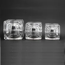 Квадратная Акриловая банка для крема Хрустальная пустая бутылка-контейнер для косметики красота ногтей эмаль упаковочная коробка Серебряный цвет 10 шт/партия