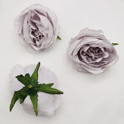 5PCS 7.5cm Peony Flower Head Silk Artificial Flowers For Wedding Decoration DIY Decorative Party Hotel Home Wreath Fake Flowers - Цвет: Фиолетовый