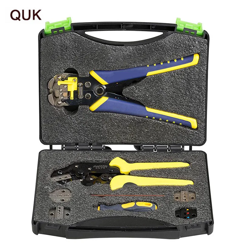 

QUK Terminal Crimping Pliers Wire Crimpers Engineering Ratcheting Wire Strippers +Cord End Terminal Multitool Hand Tools