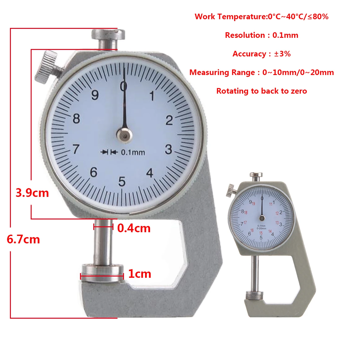 Measuring Instruments Flat Type 0.01mm Electronic Thickness Gauge 10mm