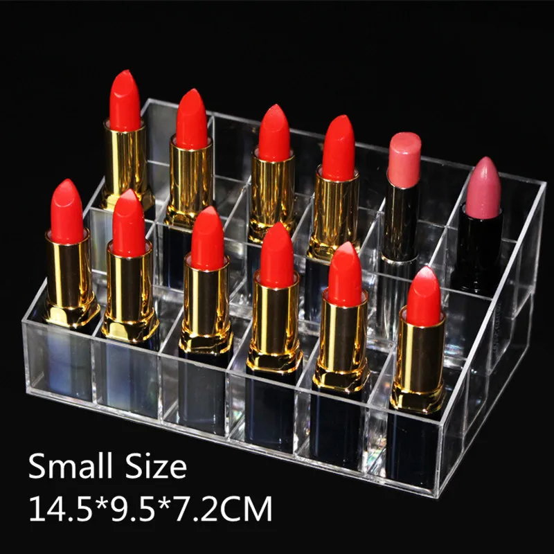 

24 Transparent Lipstick Storage Box Acrylic Lipstick Holder Case Makeup Organizer Cosmetic Display Stand New Free Shipping