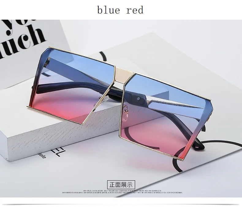 GIFANSEE негабаритные Квадратные Солнцезащитные очки для женщин Большая оправа из сплава градиентные цветные линзы мужские роскошные брендовые