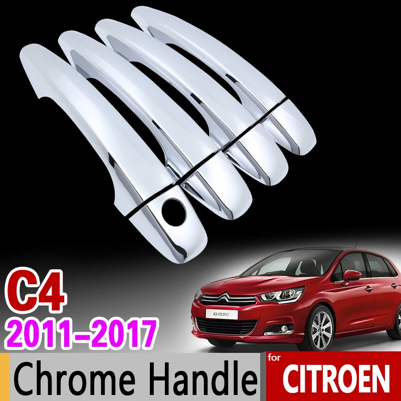 Для Citroen C4 MK2 2011- Хромированная ручка Накладка набор C4L 2012 2013 автомобильные аксессуары наклейки для стайлинга автомобилей