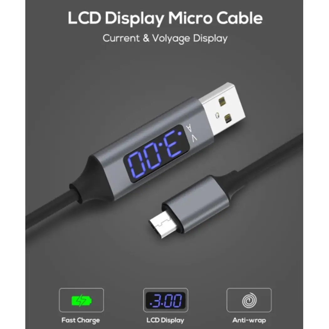 

Led Digital Display Micro USB Cable Fast Data Cable Sync Charging Cable For Phone Andriod Microusb Mobile Phone Cables