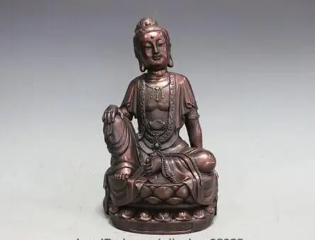 

Chinese Folk Red Bronze Copper Waibo mother Guan Yin goddess Bodhisattva statue