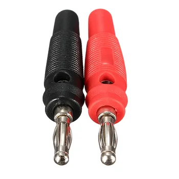 

2Pcs 55mm Nickel Plated Solderless Speaker For 4mm Banana Plug Audio Jack Connector Red Black