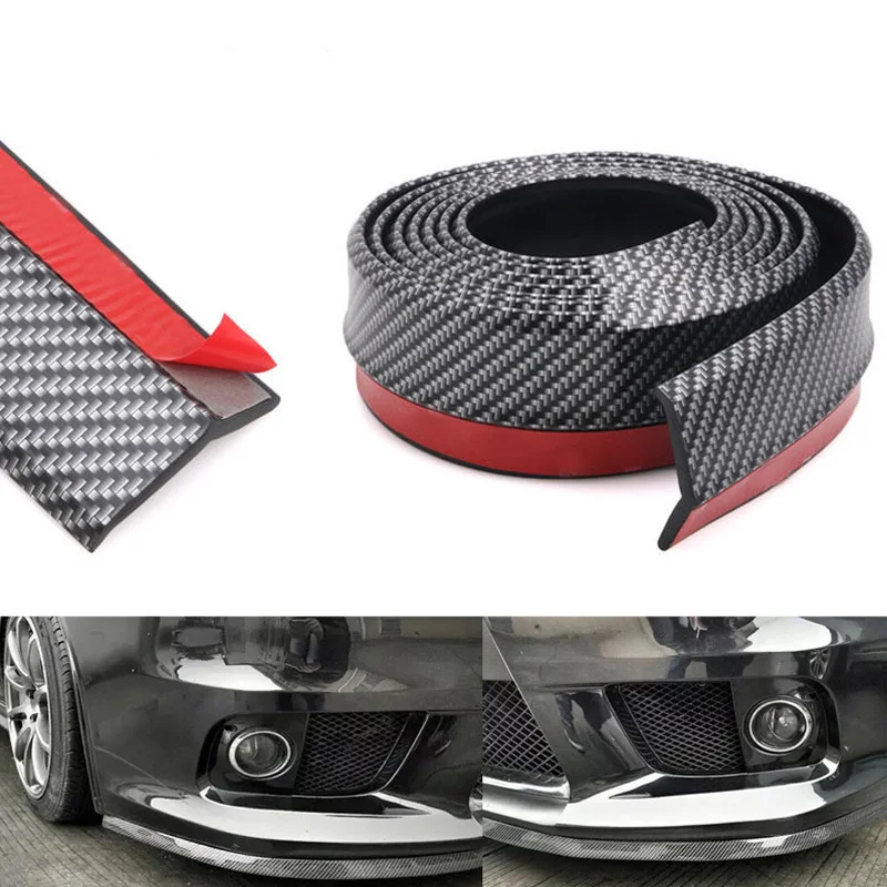 100" Universal Black Carbon Fiber Rubber Car Styling Accessories Front