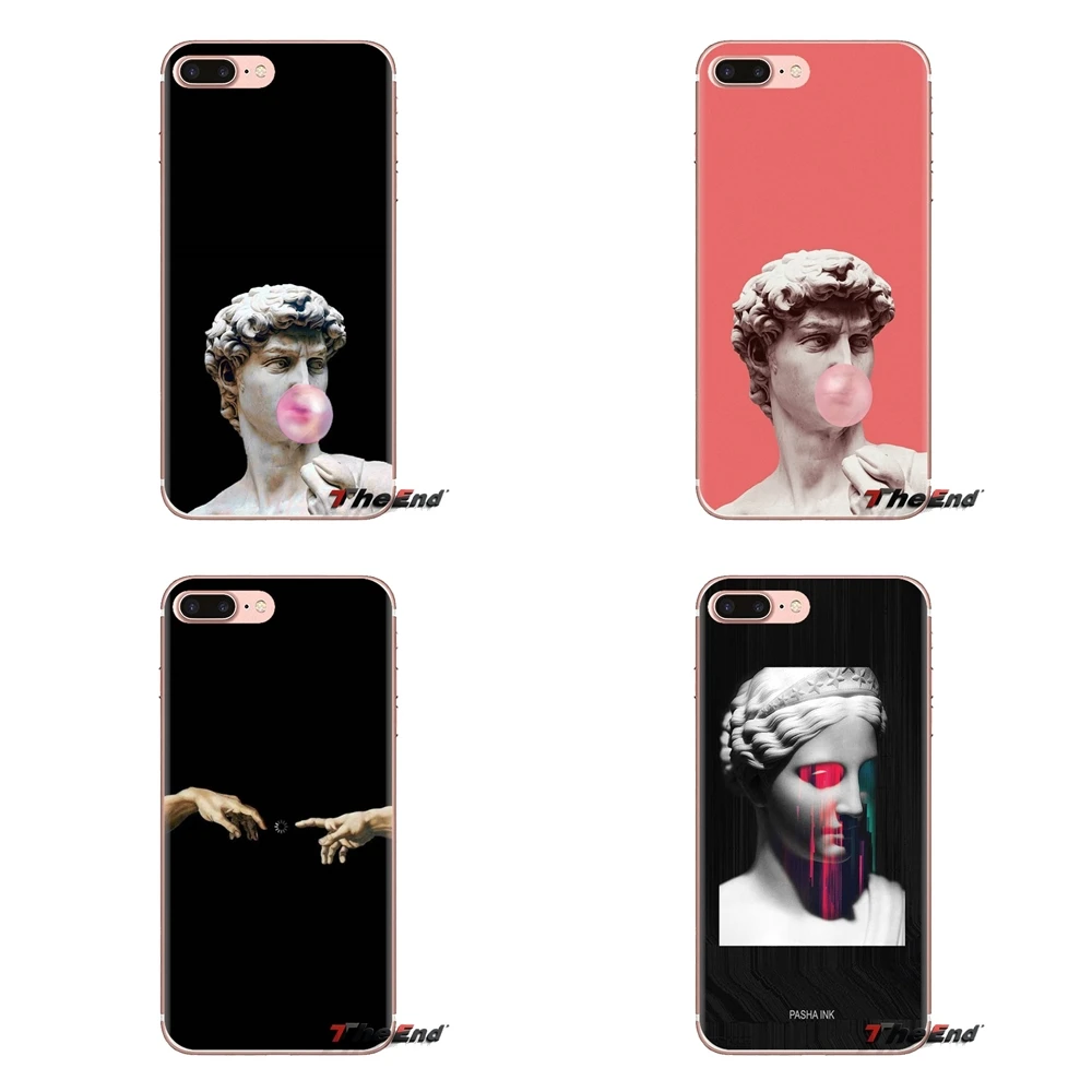 

For Xiaomi Redmi 4A S2 Note 3 3S 4 4X 5 Plus 6 7 6A Pro Pocophone F1 Mona Lisa Art David lines Soft Transparent Shell Covers