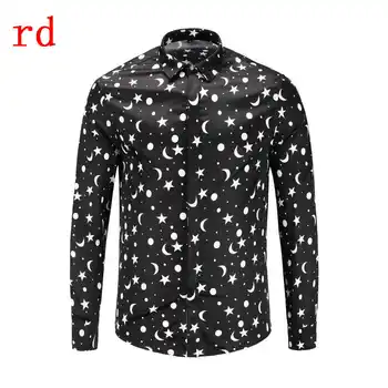 

F.N.JACK Long Sleeve Slim Fit Business Man Shirt 2019 New Fashion Men Shirt Casual Male Hawaiian Shirts Printed Shirt Men
