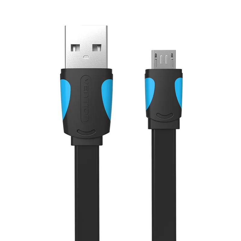 Vention Micro USB2.0 кабель для зарядки мобильного телефона супер зарядное устройство 1,5 м 1 м 2 USB кабель синхронизации данных для samsung Android кабель - Цвет: Черный