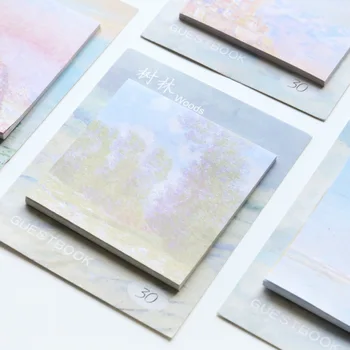 

1Pcs Impression Hand Painting Oil Painting Notes Index Flag Sticky Notes Paper Stickers Memo Pad Bookmark Marker TRD BLT65