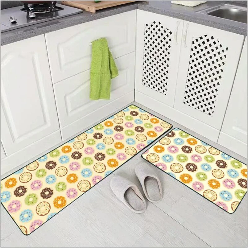 

Bedroom Rugs Cute Cartoon Colored Donuts Long Blanket Kitchen Mat Entry Pad Non-Slip Mats Bedroom Bedside Blanket Area Rugs
