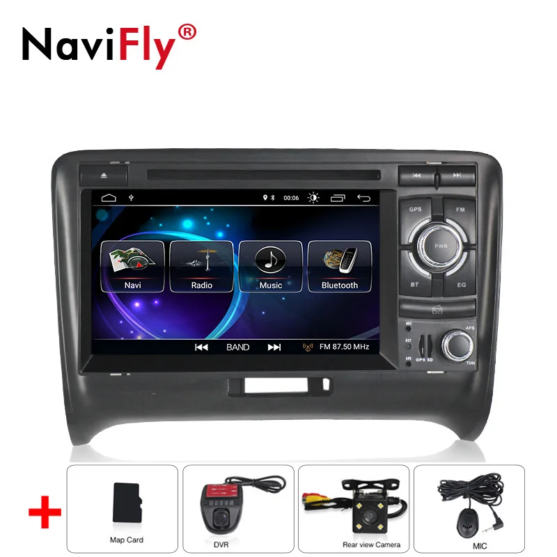 Cheap NaviFly new arrival! 7 inch 2 din Android 8.1 car dvd radio for Audi TT 2006-2012 with gps navigation multimedia player WIFI RDS 0
