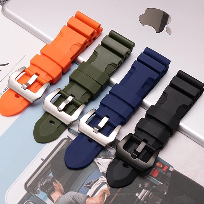 

TKN Lightning Silicone Strap Waterproof Rubber Watch Belt for Men 24 26MM Watch accessories with steel Wire drawing buckle