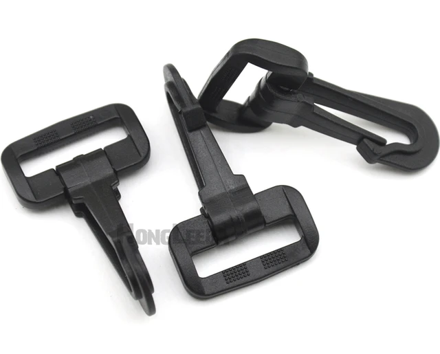 40pcs/lot M011-25mm 1inch black POM plastic spring snap clip hooks
