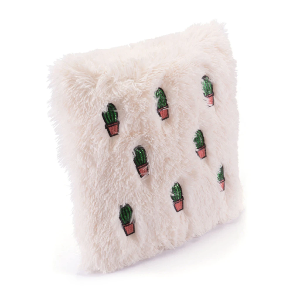 Foam Cactus Pillow, In Beige And Pink