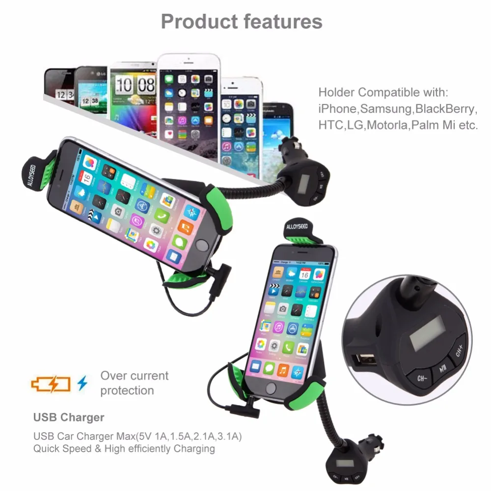 VODOOL Универсальный Автомобильный держатель для телефона Подставка с двумя usb-зарядными устройствами 360 градусов вращающийся для iPhone samsung gps кронштейн Подставка для телефона