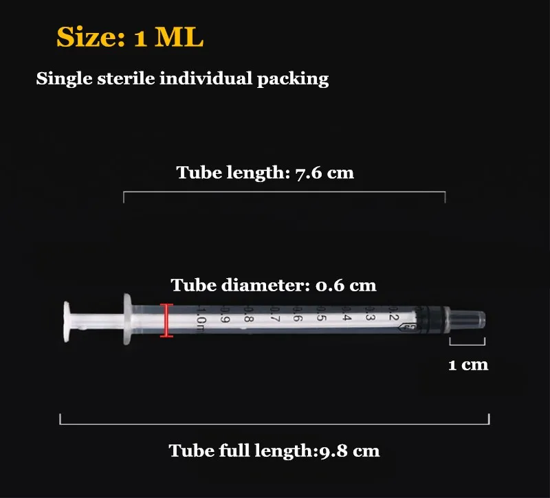 50 шт 1 мл 2 мл одноразовые медицинские шприцы ПВХ СТЕРИЛЬНЫЕ ШПРИЦЫ индивидуальная упаковка