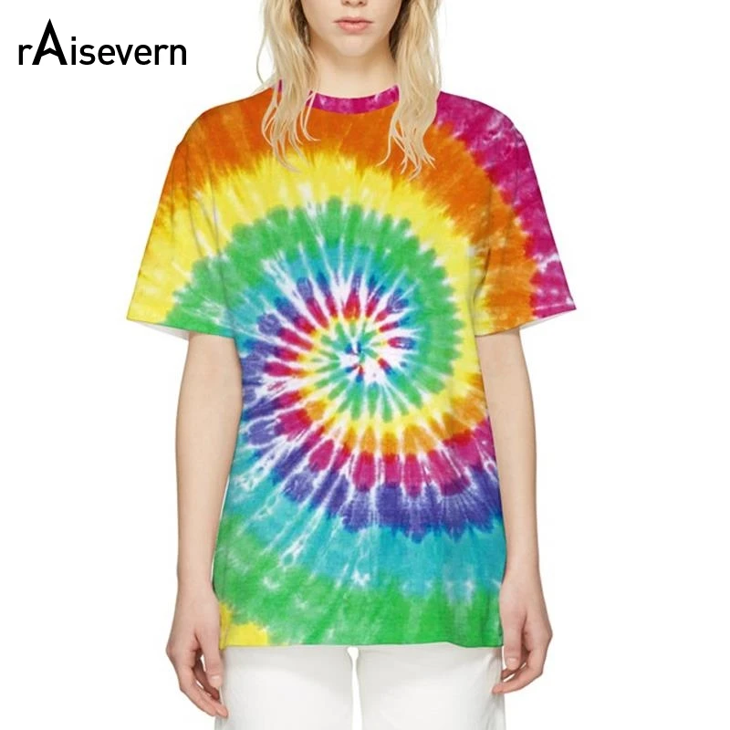 

Raisevern Tie Dye Print 3D T-shirt Women Men Unisex Summer Round Neck Tshirts Casual Short Sleeve Tee Shirts 18 Colors Dropship