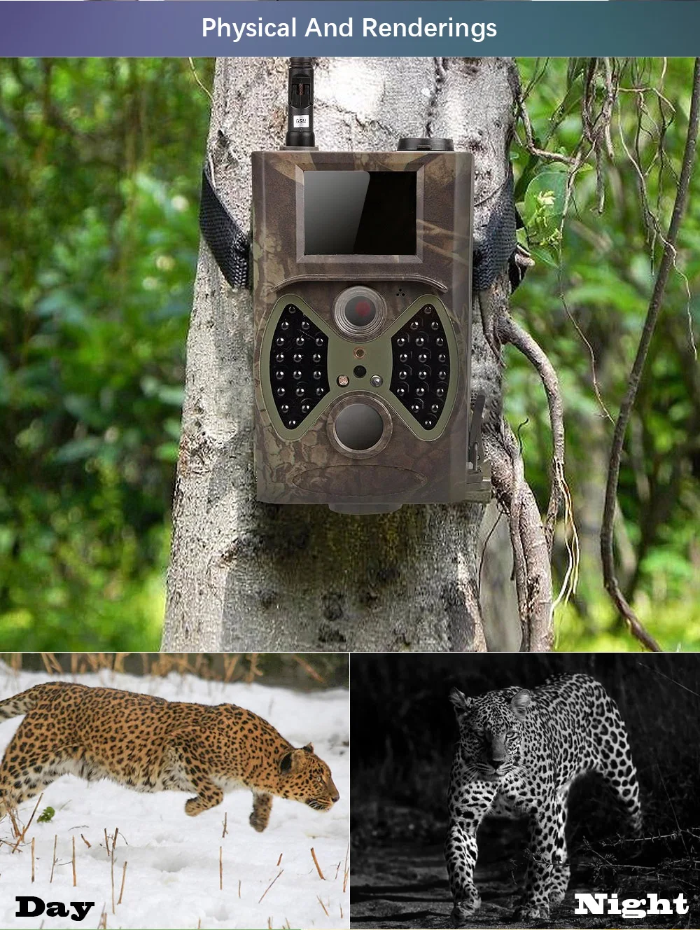 Infravermelha do E-mail da Câmera Gprs da Trilha da Caça Noturna para Armadilhas Animais da Foto Câmera Selvagem Gprs 16mp 1080 p Hc300m Visão Mms Gsm Hc350m 17 Câmera selvagem infravermelha do e-mail da câmera