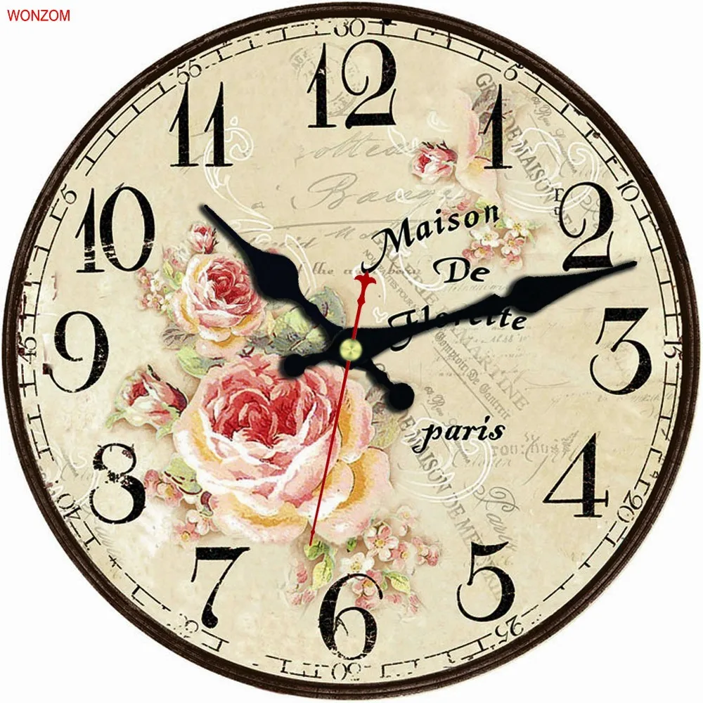 Настенные часы с цветами, современный дизайн, Relogio De Parede, большие бесшумные часы для гостиной, роза, Настенный декор, Saat, украшение для дома, настенные часы