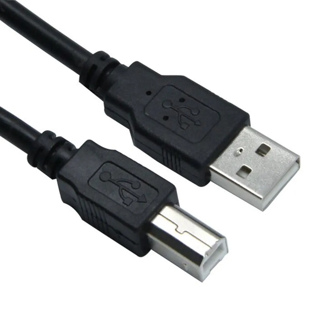 USB 2,0 кабель для принтера удлинитель USB A к B принтер сканер скорость до 480 Мбит/с для hp Canon Lexmark Epson Dell Xerox - Цвет: Черный