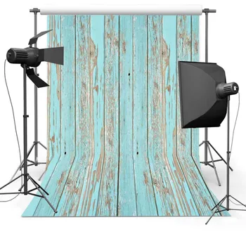 

5*7ft Free shipping thin vinyl blue wooden floor backdrops for photography photo background