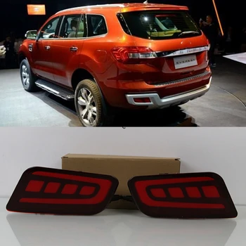 

CSCSNL 1 set For Ford Everest 2016 2017 LED rear bumper lights brake tail light reflector running daytime running reflector